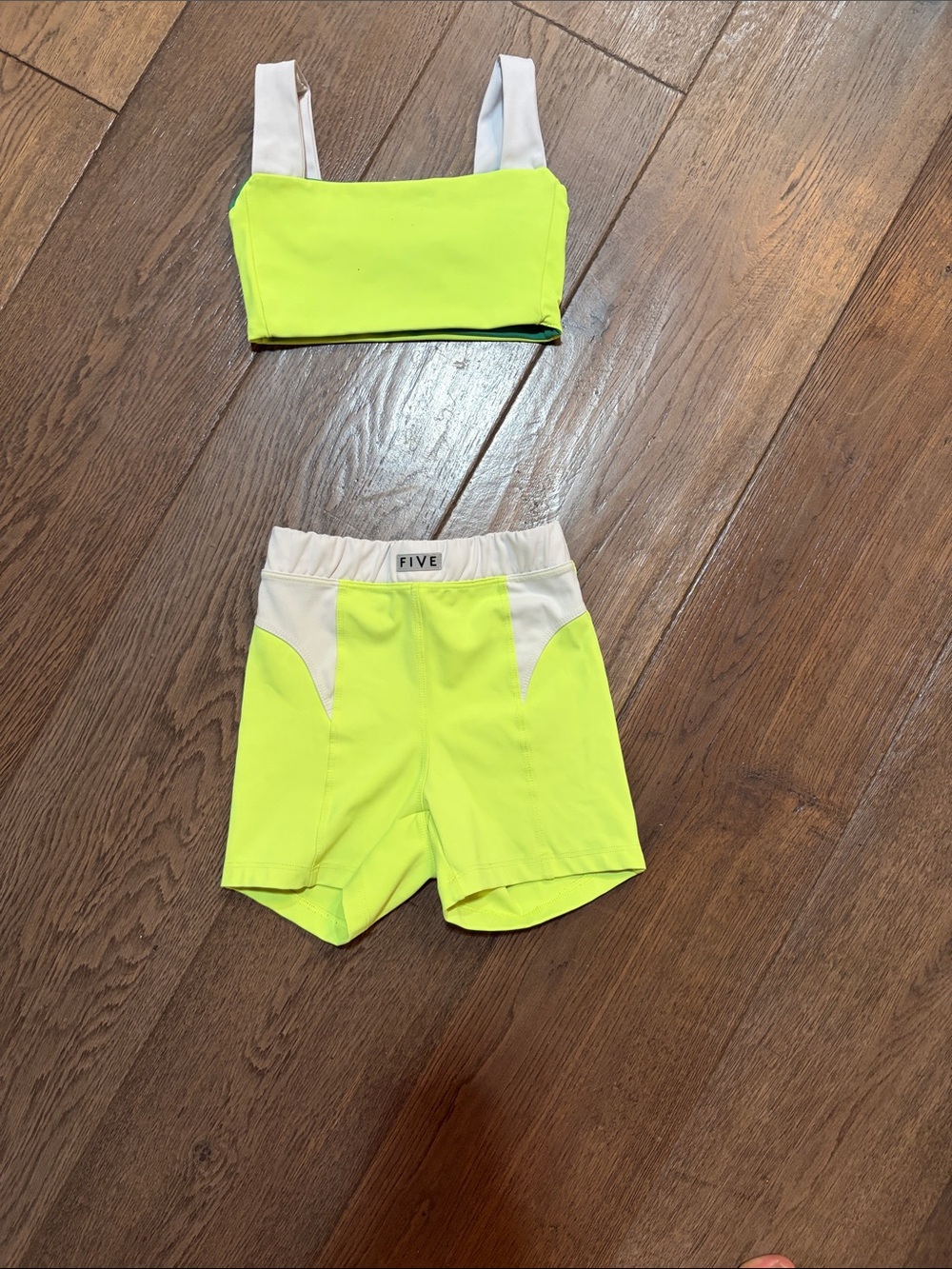 FIVE Kids Neon Yellow & Green Reversible Set 2-Piece